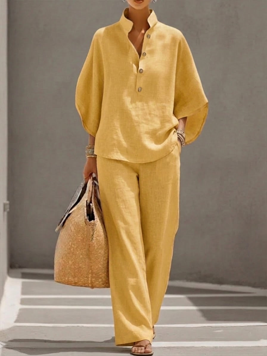 Nadia | Batwing Top Wide Leg Pants Set