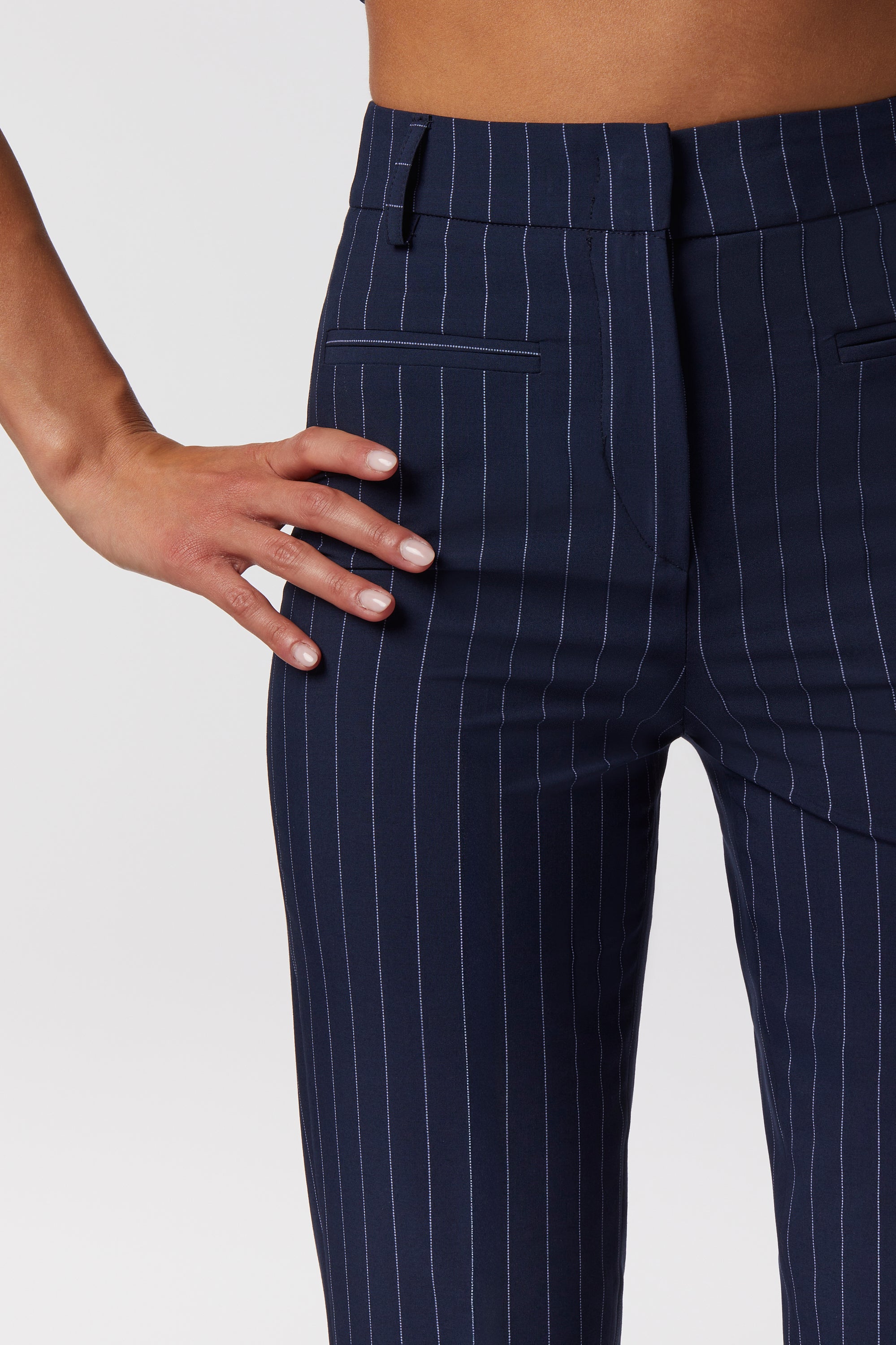 Gela Slim Suit | Pinstripe