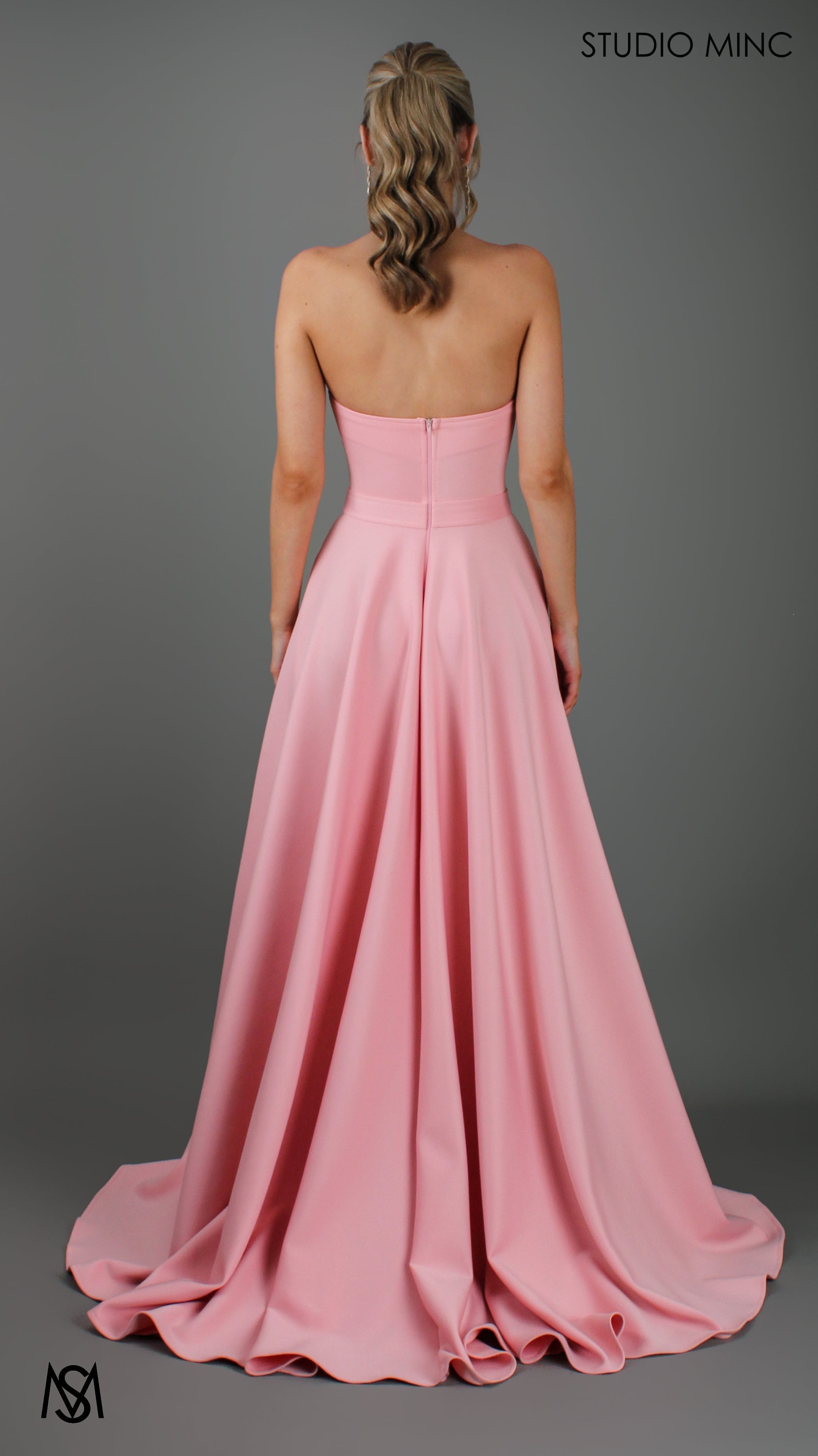 SWEETHEART - Pink Strapless Formal dress with Corset & Full Circle Skirt