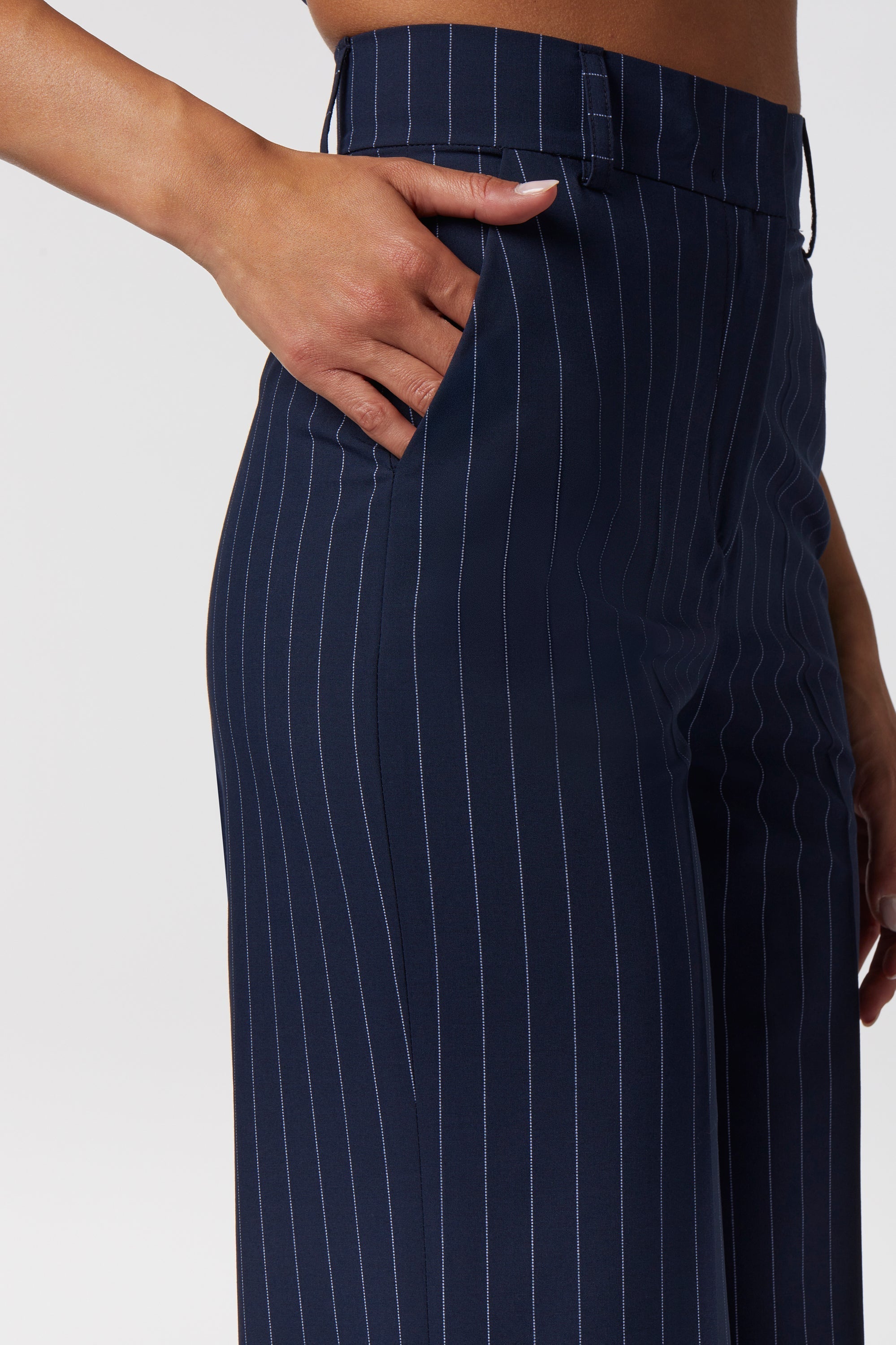 Gela Palazzo Suit | Pinstripe