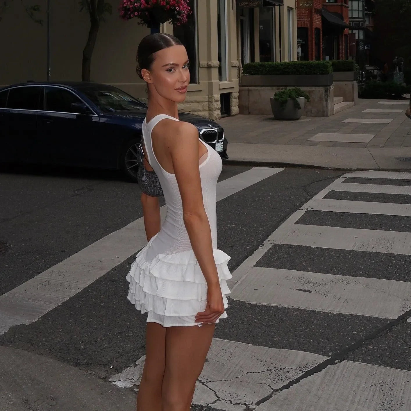 Pretty Perfect Frill Tank White Mini Dress