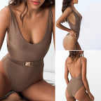 Buckled one-piece swimsuit in various colors and styles, featuring a sleek design and adjustable straps, by 64b136-1e.