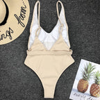 Colorful buckled one-piece swimsuit by 64b136-1e featuring a stylish design and adjustable straps, perfect for swimwear fashion.