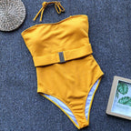 Colorful buckled one-piece swimsuit from 64b136-1e featuring a stylish design and multiple color options, perfect for swimwear.