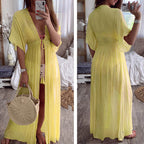 Colorful drawstring kimono beach cover-up from 64b136-1e, lightweight swimwear ideal for seaside or poolside wear