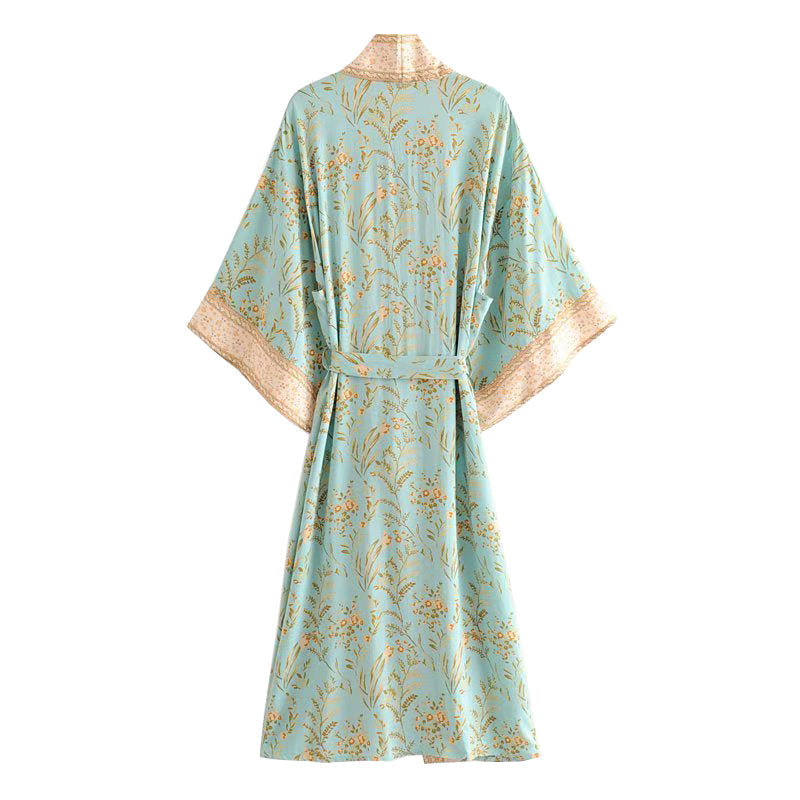 Boho Chic Turquoise Kimono