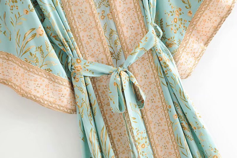 Boho Chic Turquoise Kimono