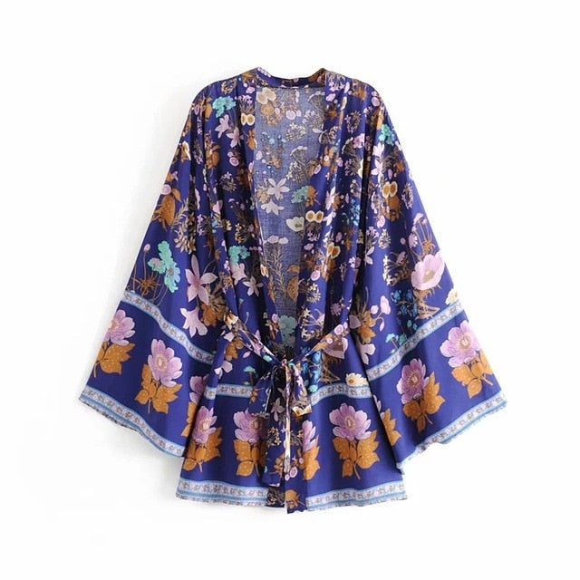 Flare Sleeve Kimono Dress - 3 prints