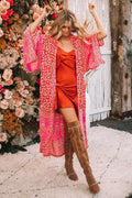 Boho Red Kimono Cardigan