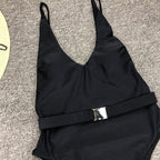 High cut one-piece swimsuit by 64b136-1e featuring a sleek design, with adjustable straps and vibrant color options.