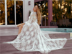 White lace cardigan tunic from 64b136-1e, featuring delicate lace details and a flowing, lightweight top for casual or dressy wear.