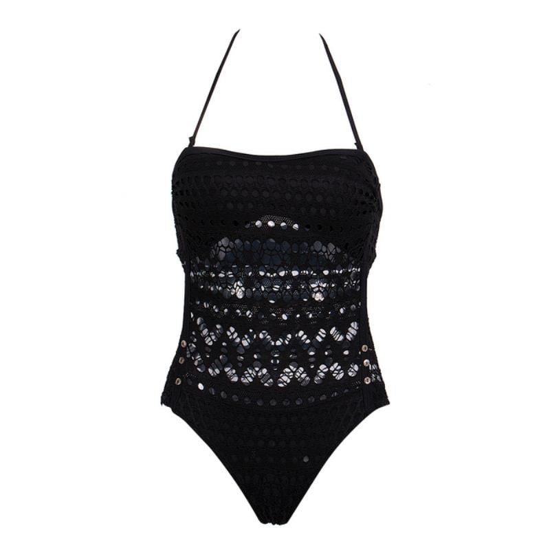 Black One Piece  Hollow Swimsuit