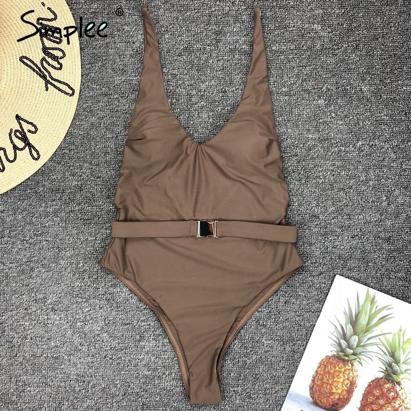 High cut one piece Swimsuit