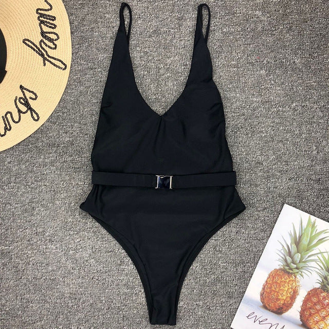 High cut one piece Swimsuit