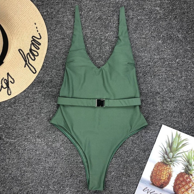 High cut one piece Swimsuit