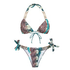 Triangle Boho Glamour bikini swimwear by 64b136-1e featuring a fashionable triangle top and matching bottoms in vibrant boho style.