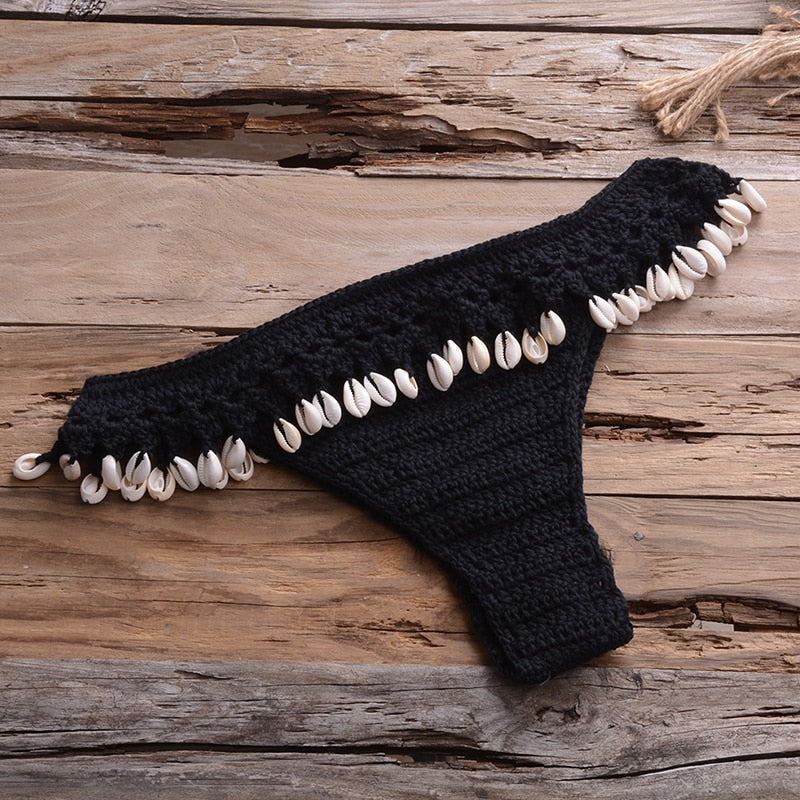 Crochet Bikini with Shell Tassel