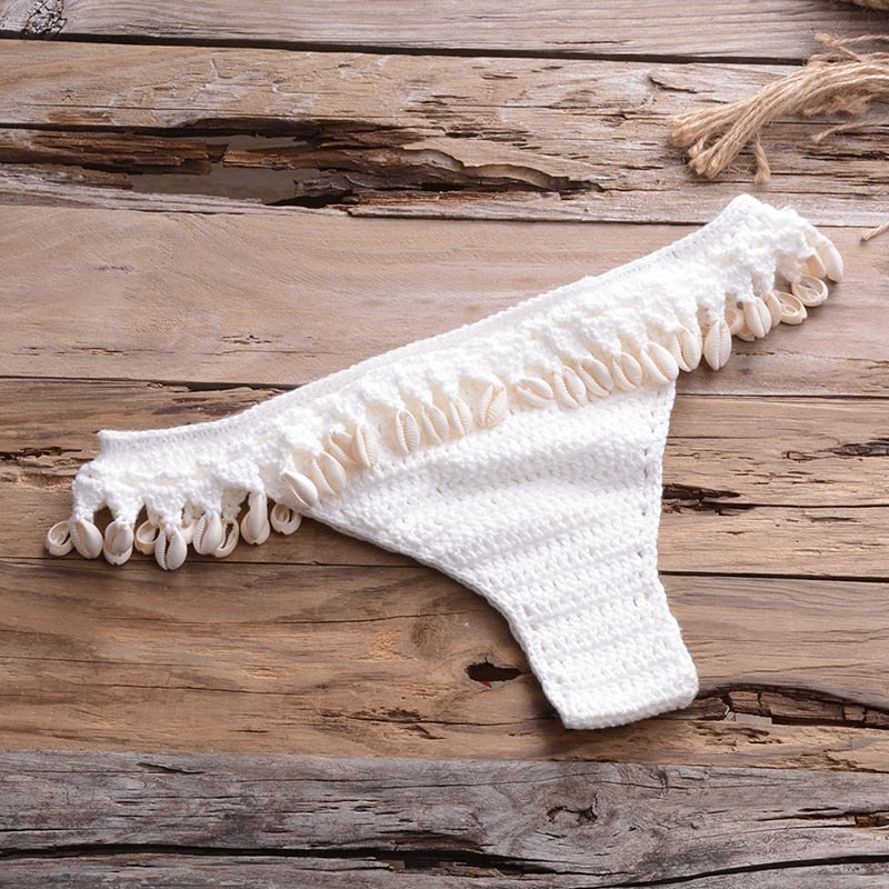 Crochet Bikini with Shell Tassel