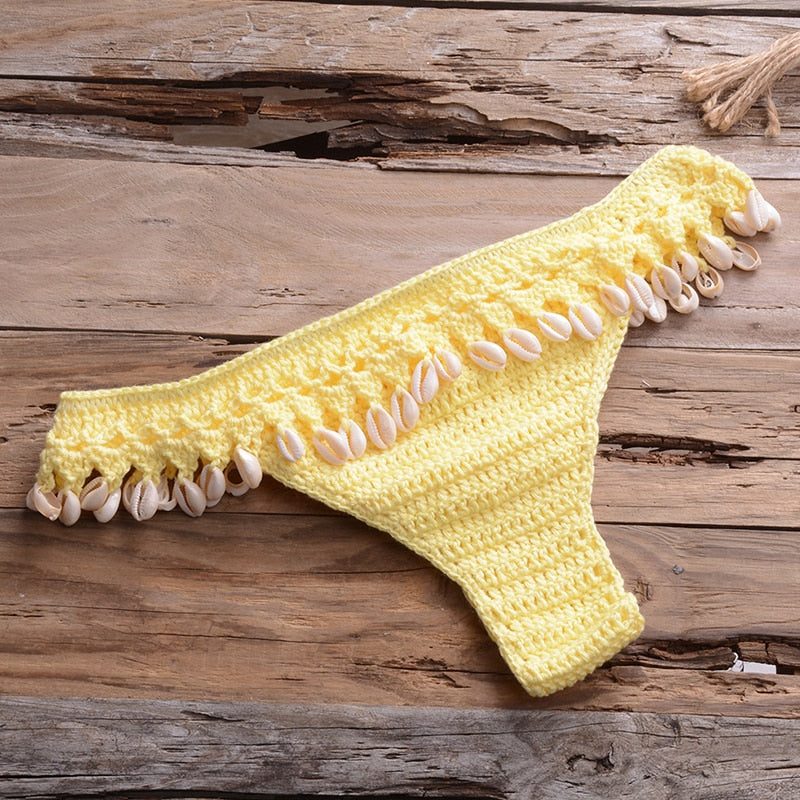 Crochet Bikini with Shell Tassel