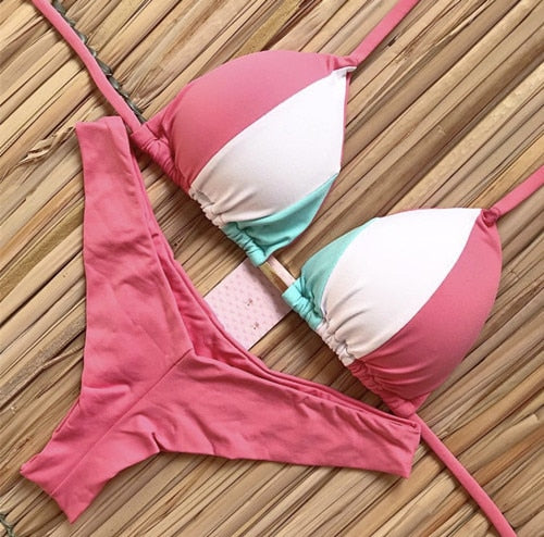 Brazilian Tropical Bikini Swimsuit by 64b136-1e, featuring vibrant tropical print and classic bikini style for beachwear.