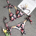Triangle Boho Glamour Bikini swimwear by 64b136-1e featuring a stylish triangle top and matching bottoms in boho chic design.