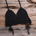 Crochet bikini with shell tassel detail, stylish swimwear by 64b136-1e, featuring a colorful, textured design perfect for beachwear.