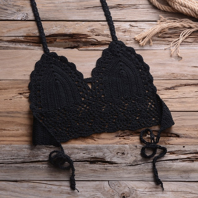 Crochet Bikini with Shell Tassel