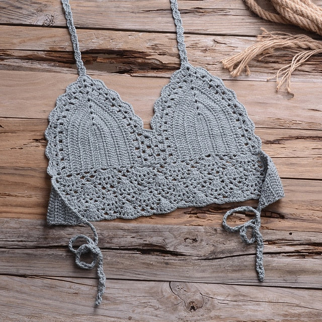 Crochet Bikini with Shell Tassel