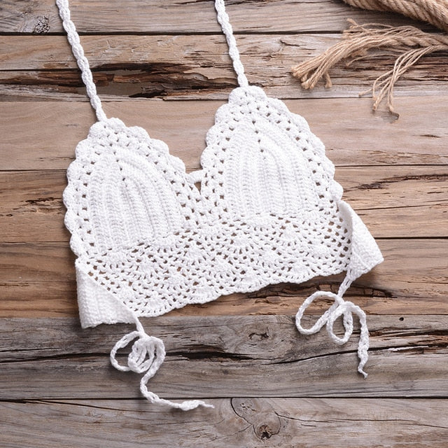 Crochet Bikini with Shell Tassel