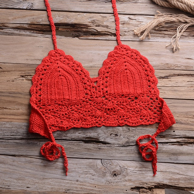 Crochet Bikini with Shell Tassel
