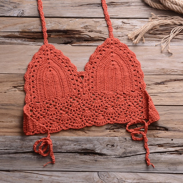 Crochet Bikini with Shell Tassel