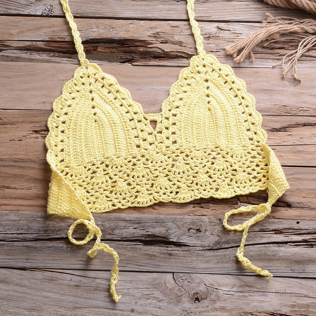 Crochet Bikini with Shell Tassel