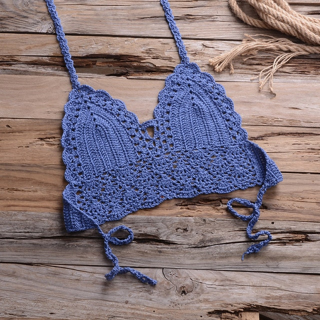 Crochet Bikini with Shell Tassel