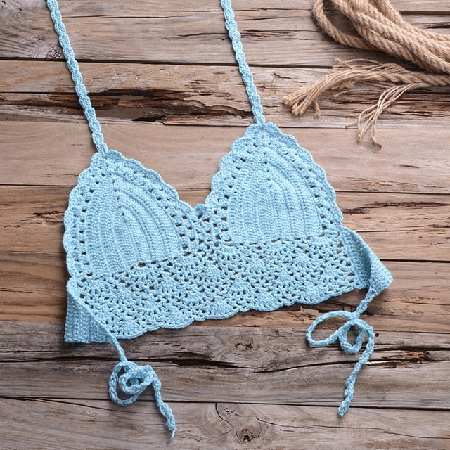 Crochet Bikini with Shell Tassel