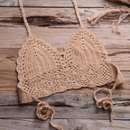 Crochet bikini with shell tassel details, stylish swimwear by 64b136-1e, featuring a colorful, textured design perfect for beachwear.
