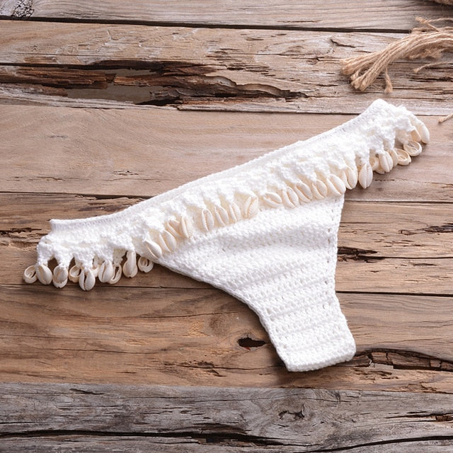 Crochet Bikini with Shell Tassel