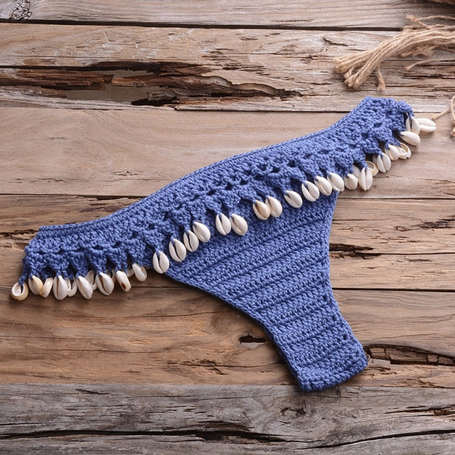 Crochet Bikini with Shell Tassel