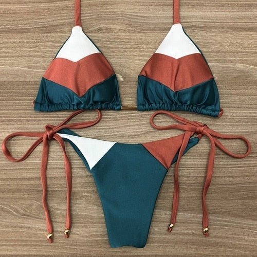 Triangle Print Bikini's - Multiiple colours
