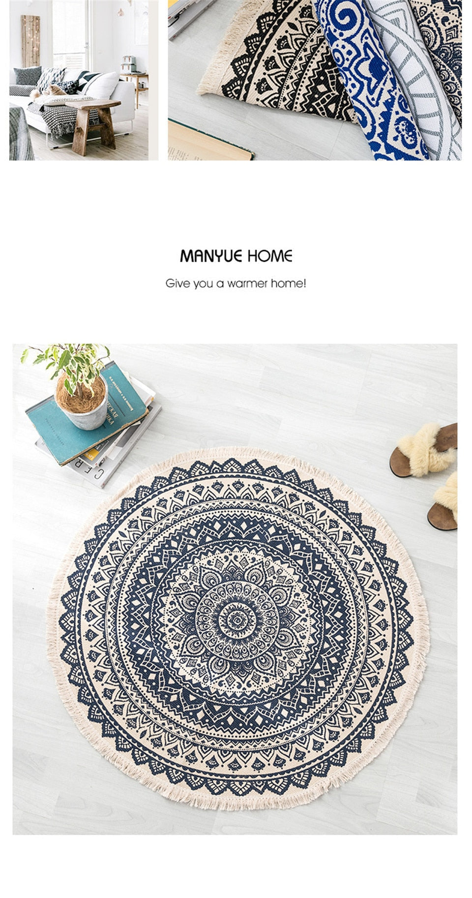 Boho Style Tassel Beach Rug