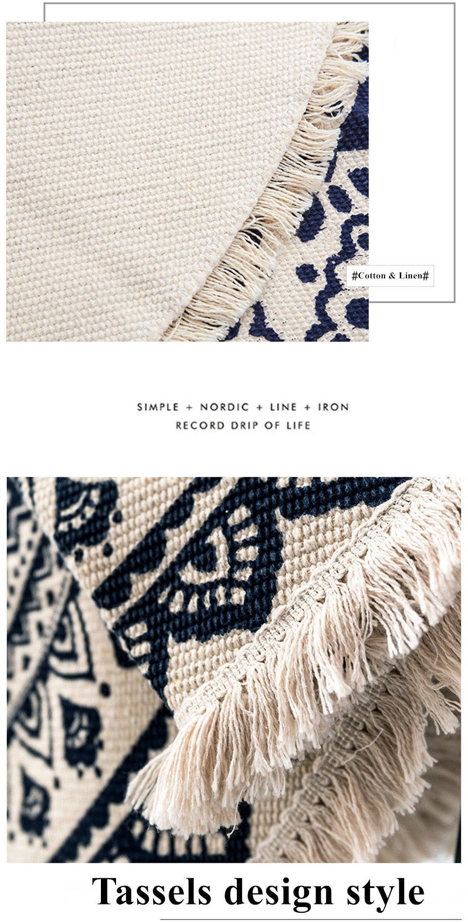 Boho Style Tassel Beach Rug