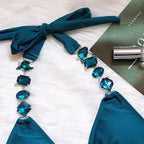 Triangle Boho Glamour Bikini swimwear in vibrant colors with stylish triangle top and matching bottoms, featuring boho-inspired details.