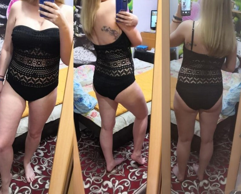 Black One Piece  Hollow Swimsuit
