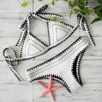 Neoprene bikini swimwear set by 64b136-1e with a sleek, fitted top and matching bottoms, ideal for stylish beach or pool days.