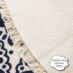 Boho style tassel beach rug with colorful woven design and fringed edges, ideal for outdoor relaxation and beach outings.