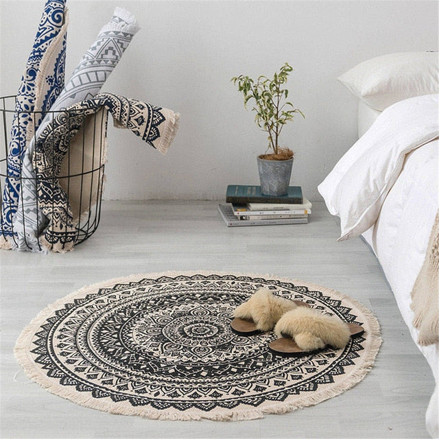 Boho Style Tassel Beach Rug