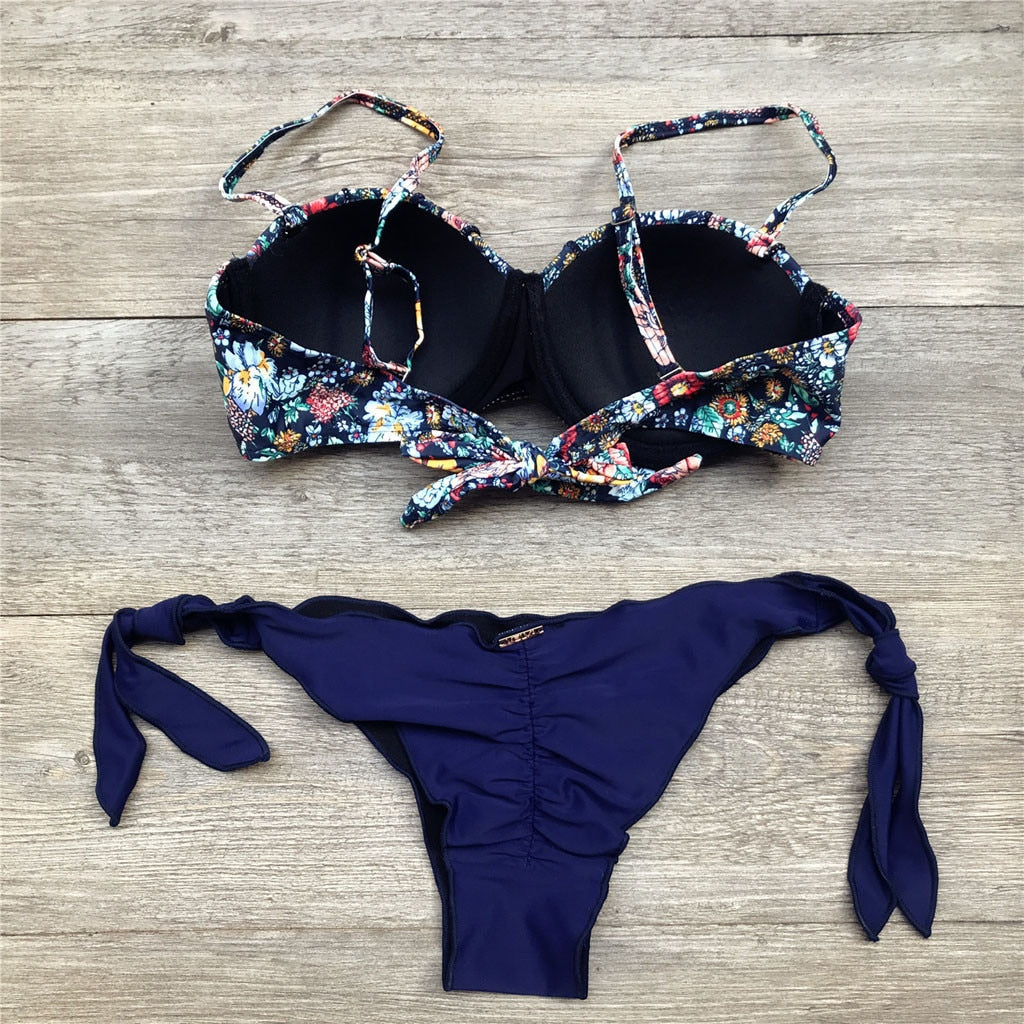 Bandeau Floral Print Bikini