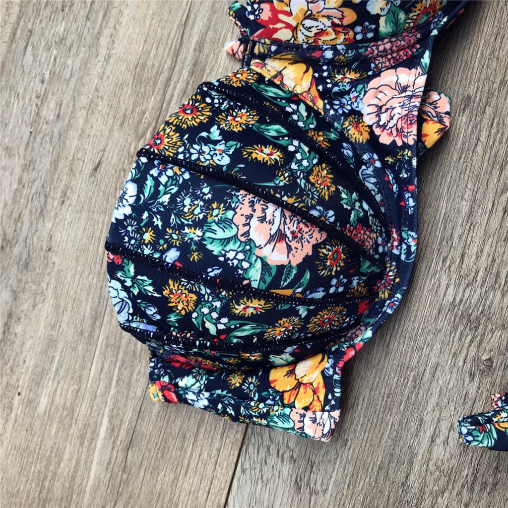 Bandeau Floral Print Bikini