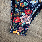 Floral print bandeau bikini top from 64b136-1e, stylish swimwear with bright flower patterns, perfect for beach or pool days.