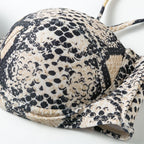 Snake print high cut bikini from 64b136-1e swimwear collection, featuring a stylish and bold swimwear design.