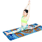 Boho yoga mat made of suede with 6mm thickness, featuring a textured surface for comfortable, non-slip yoga practice.